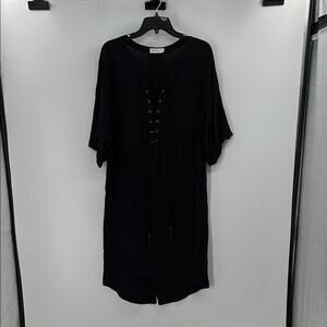Sofia by Vix Bohemian Beach Cover Up Dress - Black - Small